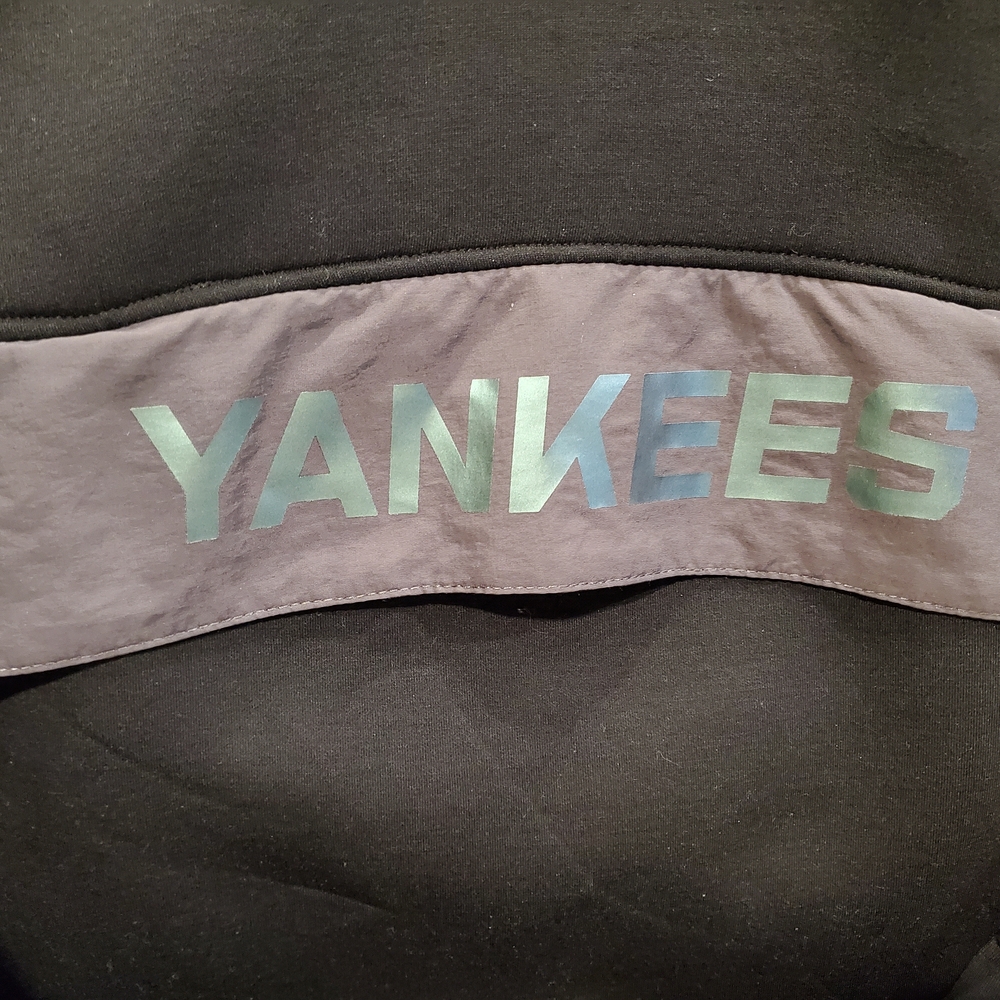 Level Wear Men's Black NY Yankees 1/4 Zip Hoodie Pullover Size Medium - Picture 5 of 16